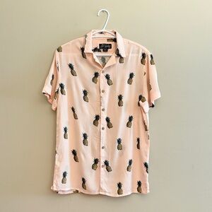 Bluenotes Light Pink Pineapple Print Shirt